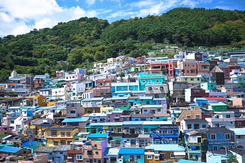 Gamcheon Culture Village colorful houses on hillside in Busan