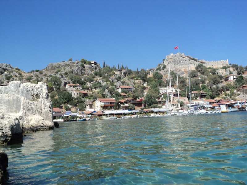Antalya old town harbor with turquoise Mediterranean waters