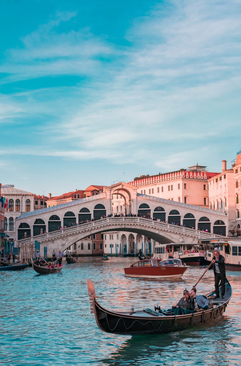 Grand Canal in Venice with historic palaces