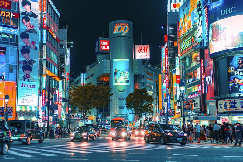 Shibuya Crossing busy pedestrian intersection