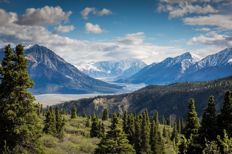Patagonian landscape with mountains and lakes