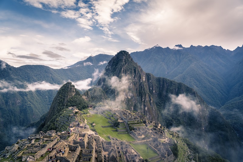 Machu Picchu ancient Inca citadel with terraces and mountain backdrop