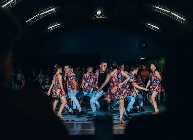 Tango dancers performing in a Buenos Aires milonga