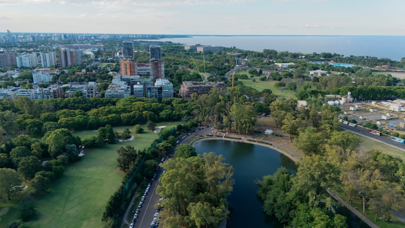 Palermo parks lakeside path in Buenos Aires