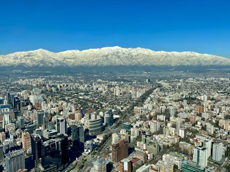 Santiago skyline with Andes mountains in background