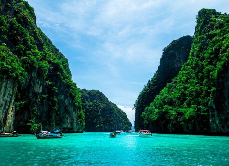 Phi Phi Islands turquoise waters and limestone cliffs near Phuket