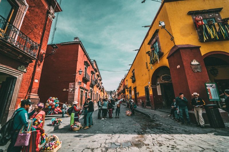 Historic center of Mexico City with colorful buildings