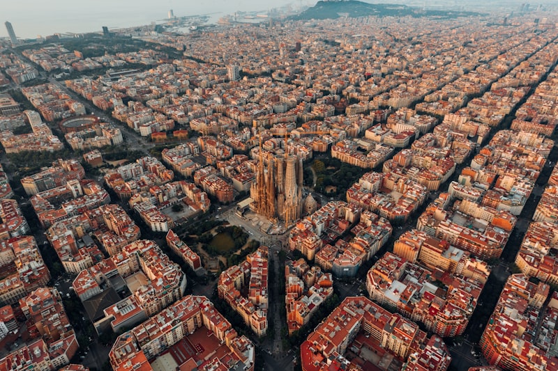 Sagrada Familia basilica facade in Barcelona